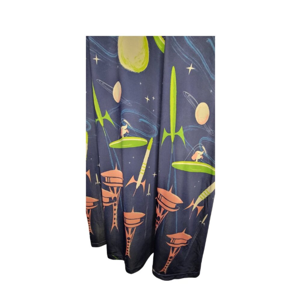 SOLD - RARE Lindy Bop Juliet "Blue Space Dog" Retro Pinup Mod Dress, Size 16 - Picture 5 of 7